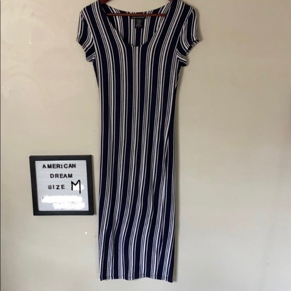 American dream striped maxi dress